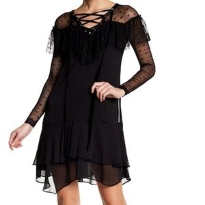 Beautiful Elegant David Naman Black Lace Dress
